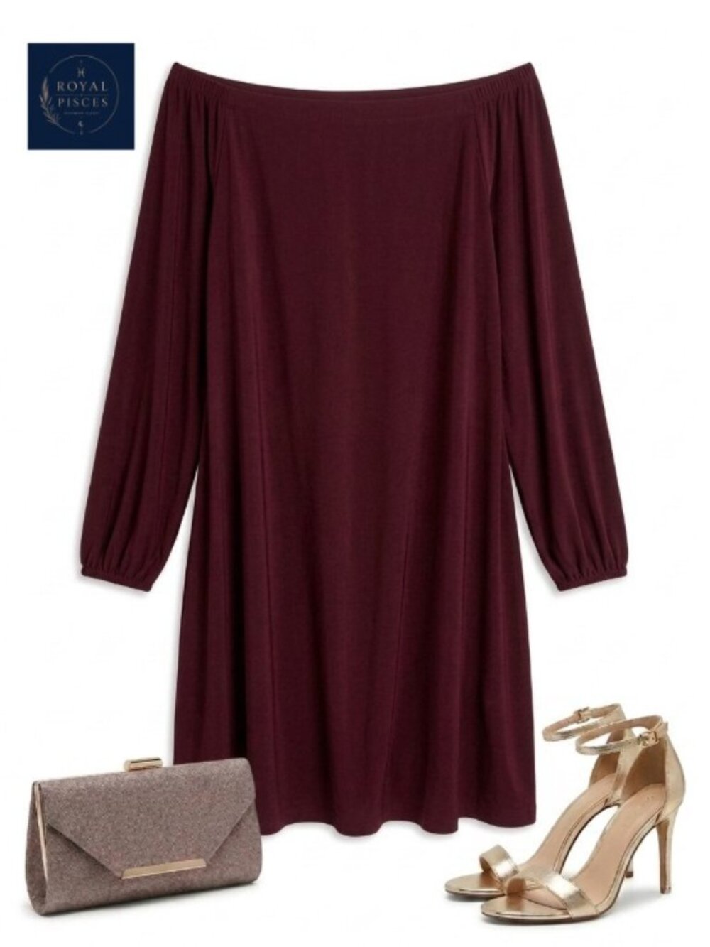 Wine dressy swing dress